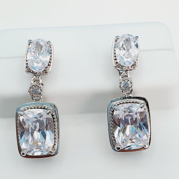 "925 Sterling Silver Cubic Zirconia Earrings, U19254849 - Picture 7 of 11